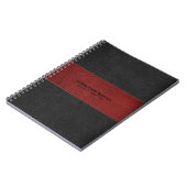 Carnet Texture en cuir noir et rouge (Côté gauche)