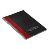 Carnet Texture En Cuir Noir Et Rouge Faux (Côté Droit)