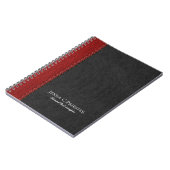 Carnet Texture En Cuir Noir Et Rouge Faux (Côté gauche)