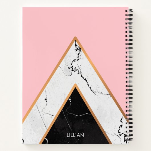 Carnet Texture En Marbre Avec Lignes D'Or (Dos)