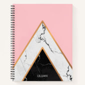 Carnet Texture En Marbre Avec Lignes D'Or (Devant)