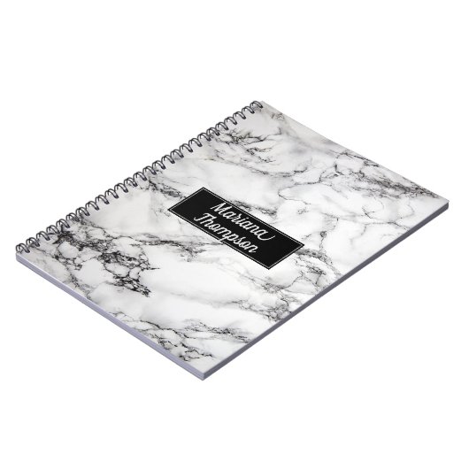 Carnet Texture en marbre monogramme (Côté gauche)