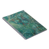 Carnet texture en marbre vert malachite, structure détail (Côté Droit)
