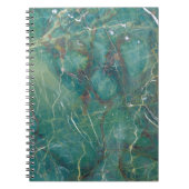 Carnet texture en marbre vert malachite, structure détail (Devant)