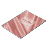 Carnet Texture en soie de corail. Cadre d'or (Côté gauche)