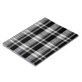 Carnet Texture en tissu blanc et noir à damiers plaid pou (Côté gauche)