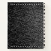 Carnet Texture et pointillage en cuir noir (Dos)