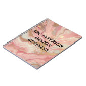 Carnet Texture et typographie en marbre rose (Côté gauche)
