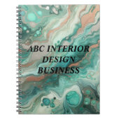 Carnet Texture et typographie en marbre vert moderne (Devant)