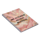 Carnet Texture et typographie modernes en marbre rose arg (Côté Droit)