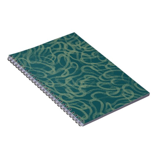 Carnet Texture étouffée complexe, abstraite turquoise (Côté Droit)