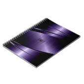 Carnet Texture géométrique fausse métallique violet profo (Côté gauche)