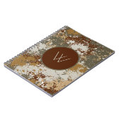 Carnet Texture Grunge Tons Terre avec Monogramme Moderne (Côté gauche)