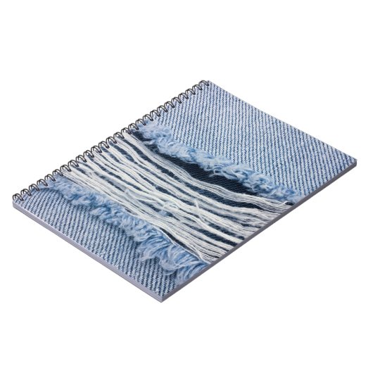 Carnet Texture Jeans bleu clair déchirée. (Côté gauche)
