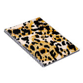 Carnet Texture léopard : motif baroque or. (Côté Droit)