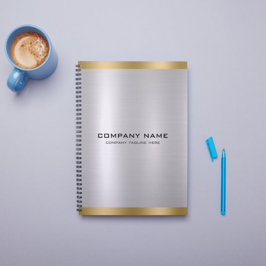 Carnet Texture métallique moderne en argent et or