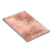 Carnet Texture métallique Rose d'or - Élégant (Côté Droit)
