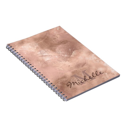 Carnet Texture métallique Rose d'or - Élégant (Côté Droit)