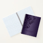 Carnet Texture Métallique Violet Avec Dentelle Florale Vi (Intérieur)