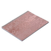 Carnet Texture or métallique, quartz rose. (Côté gauche)
