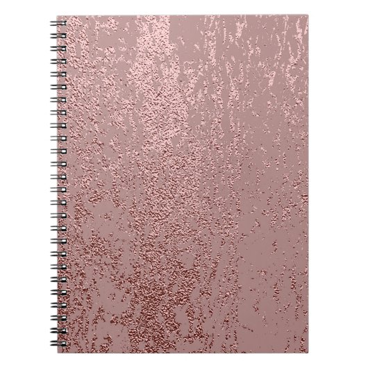 Carnet Texture or métallique, quartz rose. (Devant)
