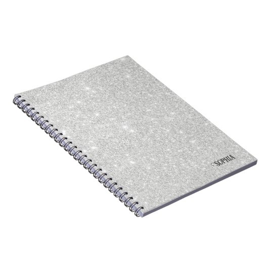 Carnet Texture Parties scintillant argent blanc brillant (Côté Droit)