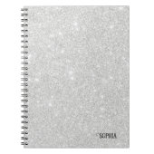 Carnet Texture Parties scintillant argent blanc brillant (Devant)