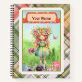 Carnet Texture plaquée, Flowery Girl et Papillon (Devant)