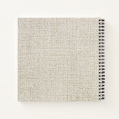 Carnet Texture professionnelle personnalisée en lin beige (Dos)