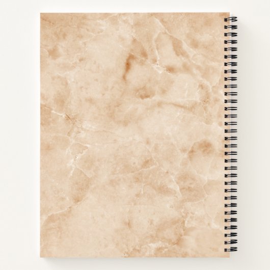 Carnet Texture rocheuse en marbre rose avec nom et monogr (Dos)