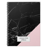 Carnet Texture tendance en marbre noir (Devant)