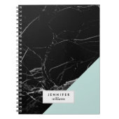 Carnet Texture tendance en marbre noir (Devant)