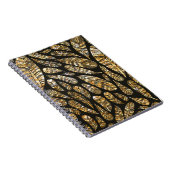 Carnet Texture transparente motif de plumes dorées (Côté Droit)