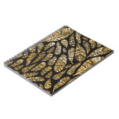 Carnet Texture transparente motif de plumes dorées (Côté gauche)