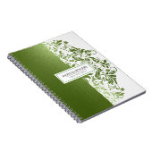 Carnet Texture Verte Moderne & Frottes Sur Blanc (Côté Droit)