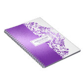 Carnet Texture violet moderne et tourbillons sur fond bla (Côté Droit)