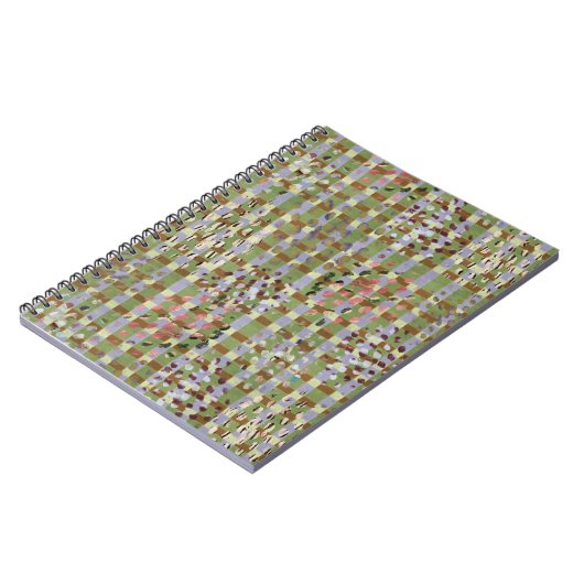 Carnet Textured Pointillism Grid Pattern Artwork (Côté gauche)