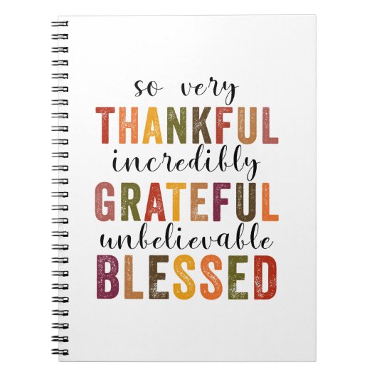 Carnet Thankful Grateful Blessed Thanksgiving (Devant)