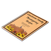 Carnet Thanksgiving Recipes Pumpkin Sunflowers Gratitude  (Côté gauche)