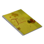 Carnet Thanksgiving veut typographie Feuilles (Côté Droit)