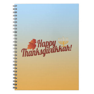 Carnet Thanksgivukkah heureux Menorah/feuille