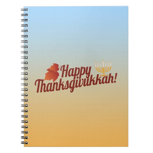 Carnet Thanksgivukkah heureux Menorah/feuille (Devant)