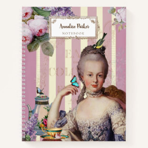 Carnet Thé au Petit Trianon rose français Personnalisé