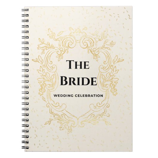 Carnet The Bride – Gold Frame Wedding Design notebook (Devant)