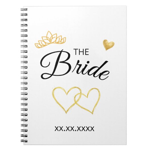 Carnet The Bride Wedding Date Elegant Design (Devant)