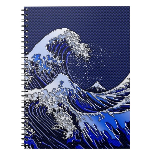 Carnet The Great Hokusai Wave Carbon Fiber (Devant)