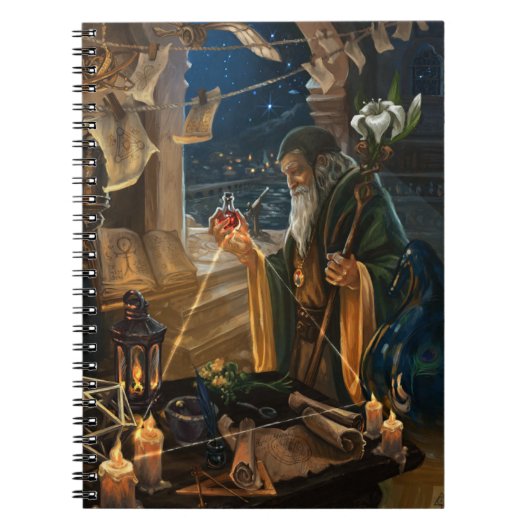 Carnet The Hermit Tarot card - fantasy magic art (Devant)