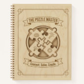 Carnet The Puzzle Master Connect Solve Create Wood  (Devant)