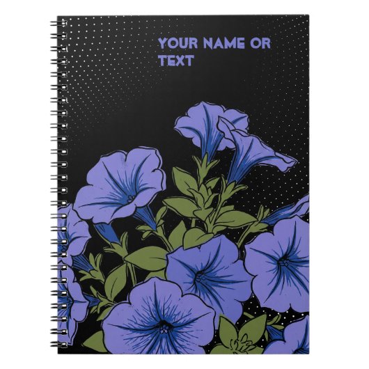 Carnet The 'Surfinia Blue Vein' Petunia Pop Art (Devant)