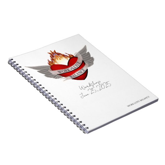Carnet The WORK LOVE BALANCE white script lettering pad (Côté Droit)